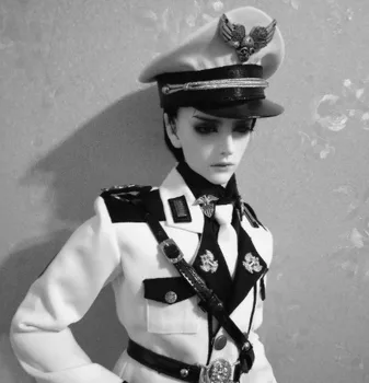 Lutka Pribor BJD High-end Oblačila po Meri 70 cm 72 cm 1/3 1/4 Moški Fant bjd Vojaške Policije Enotno Beli Kostum Obleko