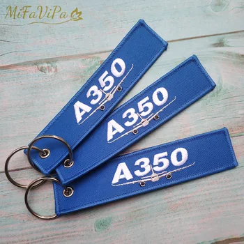 50 KOS Sleutelhange Modra A350 Keychain Moda Trinket pašček za Telefon Pašček Vezenje Letalstva Airbus Ključnih Verige za Moške, Darilo Porte Clef