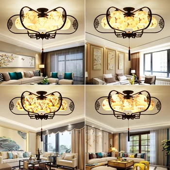 Kitajski Klasična Steklo LED Obesek Luči Sodobnih Železa Obesek Lučka Jedilnico, Kuhinjo, Viseče Svetilke Razsvetljave v Zaprtih prostorih Napeljave