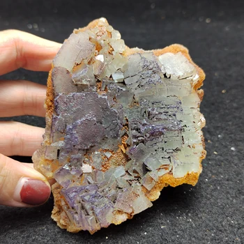 345gNatural vijolično Fluorite Kristali kremena mineralnih vzorcu rock halo energy healing home okraski okraski