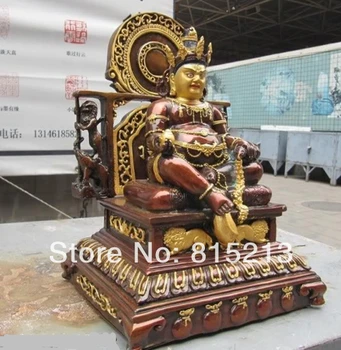 Bi00698 Tibera odlično Brona, Bakra naslikal Pozlatiti Rumena Jambhala kip Bude