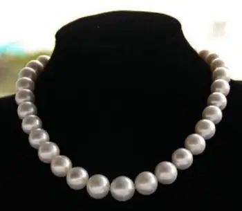 Plemenito jewelr 10-11 mm naravnih tahitian južno morje belo biserno ogrlico 45 cm 14k