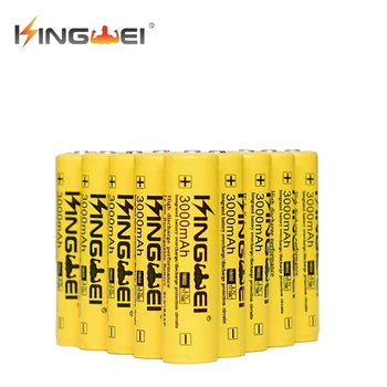 4pcs Kingwei Baterije 18650 Litij-Ion, 3.7 v, 3000mah, Polnilne Celice Pravi Zmogljivosti za Moč Banke Svetilka