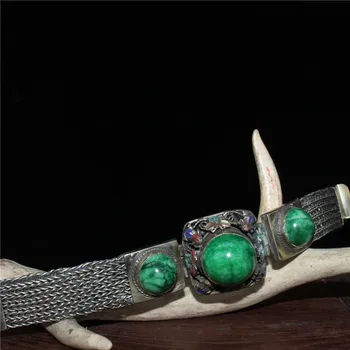Zgodnje zbirka Tibera srebro vdelan jade zapestnica ženska Zapestnica