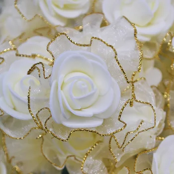 20pcs 4 cm Bleščice Bonitete Svile Pene Cvetje DIY Ročno Umetno Rose Cvet Glave za Poroko Tutu Dekoracijo Glavo Cvetje