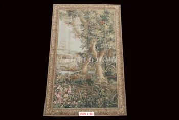 Brezplačna Dostava za 4,9'x7' Ročno volne aubusson tapiserija gobelin preprogo, steni visi tapiserija volne tapiserija slike
