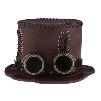 Steampunk cilinder z Gothic Viktorijanski Očala Moških Halloween Obleko Cosplay