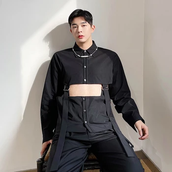 2021 Moške Izmenljive Robom, Japonskem, korejskem Slogu Letnik Ulične Mode Majice z Dolgimi Rokavi Ženske Moški Obleko Srajco Fazi Oblačila