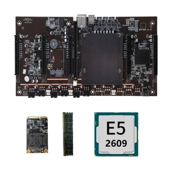 AU42 -X79 H61 BTC Rudar Motherboard 5X PCIE Podporo 3060 3070 3080 Grafično Kartico z E5 2609 CPU RECC 8G DDR3 Pomnilnika SSD 120 g