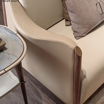 Postmoderni svetlobno razkošje italijansko usnje, usnjeni kavč villa velik apartma dnevna soba kombinacija minimalistične Ameriški usnje umetnosti