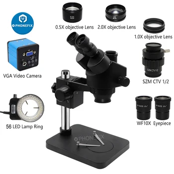 3.5-90X Simul-Osrednja Stalno Povečavo Tabela Trinocular Stereo Mikroskop 38MP Microscopio Kamera za Pametni telefon Popravila Varjenje