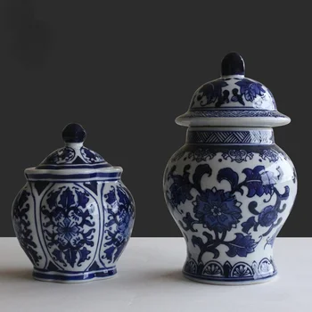Lepe Jingdezhen Porcelana Ročno Pobarvane Modro Beli Porcelan Splošno Tank Kitajski Klasično Dekoracijo Doma Študija Dekoracijo
