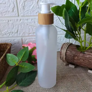 Motnega, prozorno Plastično PET Kapalko Steklenico za Nego Kože, Eterično Olje Plastičnih Pipeto Embalaža, Posoda S Lesa Zrn Bambusa Pokrov