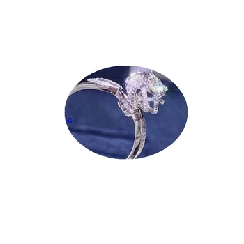 Novo prasketanje moissanite obroč za ženske, nakit zaročni prstan za poroko pravi 925 srebro obroč darilo za rojstni dan 2 karat gem