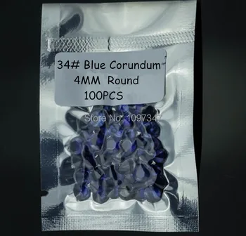 4 MM Laboratoriju Ustvarili Krog 34# Modra Korund Kamen 100 KOZARCEV/Veliko Loose Sintetičnih Korund Modri Krog Kamna