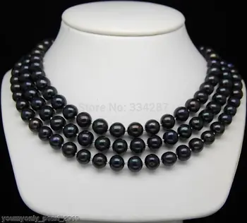 Kultivirani 8-9 mm AAA black pearl ogrlice 48