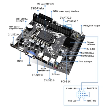 H81 Motherboard H81G LGA 1150 M-ATX DDR3 Podpira 2X8G za Core, Celeron/Pentium E3 V3 Procesor