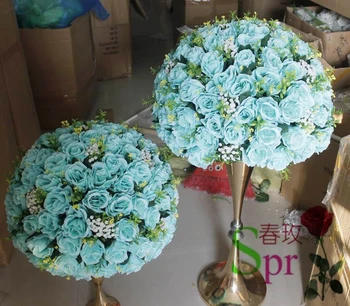 SPR NOVO!2018 tiffany modra poroko centerpiece tabela cvet žogo dekoracijo cvetje Cesti vodi cvet 40 cm dia. 2pcs/veliko