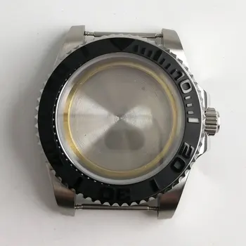 BLIGER 40 mm Duševno 40 mm Watch Primeru S Črno Modra Ceremic Ploščo, ki so Primerni za Avtomatsko Gibanje MIYOTA