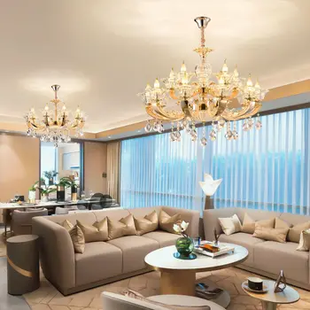 Evropski stil 8-vodja lestenec, hotelski sobi, dnevna soba, jedilnica, sodobno preprost novi luči luksuzni crystal LED sijalke
