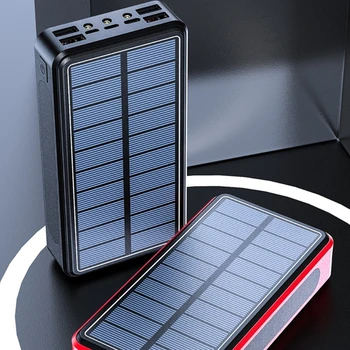 Sončna Energija Banke Qi Prenosni Polnilec 10000 Mah Zunanje Baterije Tipa C Vhod 4 Port Power Bank Portable Power Bank