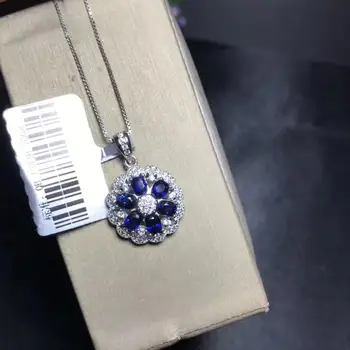 Cvet jasno, modra, temno modra gemstone ogrlica za ženske srebrni nakit lep okras naravni biser, rojstni dan, obletnica stranka darilo