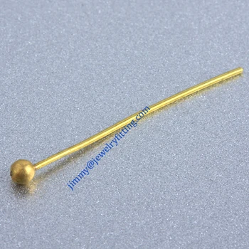 Vse vrste nakita ugotovitve debelo Raw medenina kovinsko Žogo, Zatiči za 0,5*22 mm in 2 mm glavo