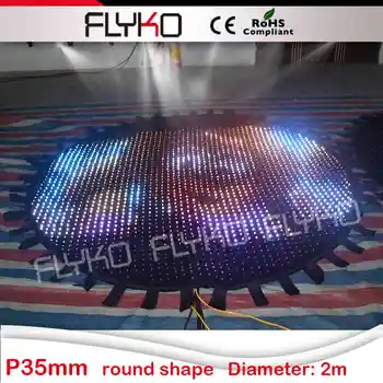 Prihranek energije P3.5 cm okrogle oblike s Premerom od 2 metrov Flyko Risani film LED video zavese