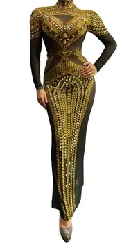 Sijalo Zlato Okrasnih Črne Očesa Prozorno Obleko Za Rojstni Dan Praznovala Dolgo Obleko Večer Maturantski Obleki Ženske Bar Ples Kostum