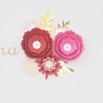 Kartona Mix Fleur DIY papirnate Rože Rose Ime Prijavite Komplet Za Vrtec Steno Deco Baby Tuš Dekleta Soba Rojstni dan Ozadje
