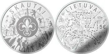 Litva 2019 Boy Scout 5 Euro, Rafiniranih na Spominski srebrnik Polje Certifikat Prvotne Kovancev Pravi evrskega Kovanca, redko