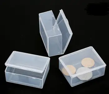 Majhne Plastične Škatle Pregleden Nakit Skladiščenje Embalaža Polje Kovanec Primeru, Velikost 5.5x4.2x2.3cm SN3588