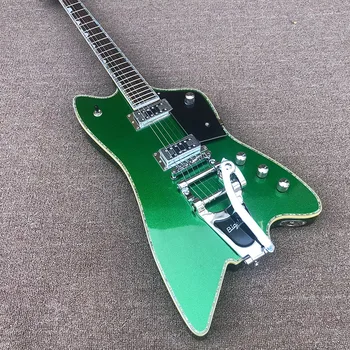 2020 Visoko kakovostno Kovinsko zelena električna kitara z Abalone zavezujoče,rose lesa fingerboard,Brezplačna dostava!