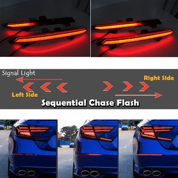 Rdeče Leče Zadnji Odbijač Reflektor Zavore Rep Zaporedno Flash Opozorilne Luči luči Za Honda Accord 10. Gen 2018-2020