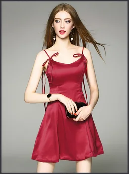 Poletje Nov Modni Visoke Kakovosti Elegantno Obleko Pas Princesa Mini Slim Stranka Obleko Obleko