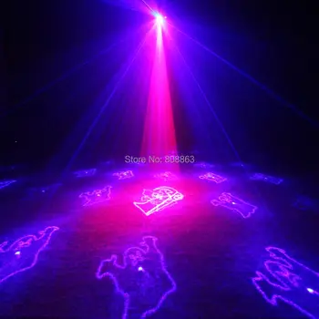 ESHINY Mini R&G 24 Halloween Vzorci Laserski Projektor Daljinsko Modra Led Družini Stranka Bar DJ Disco Dance Božič Stopnji Svetlobe T127D3