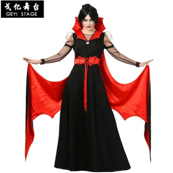 Halloween Kostumi Za Maskiranje Za Odrasle Gothic Vampir Obleko Oblačila Prikrivanje Vampir Kostum Ženske Cosplay Pustni Party
