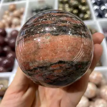 Naravno rdeča zebra kamen quartz crystal ball aura zdravljenje soba dekoracijo doma gemstone akvarij darilo