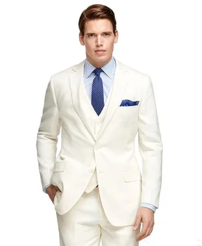 Poroka Custume Homme Zveze Bele Zarezo River 3Pieces (Suknjič+Hlače+Telovnik) Moda za Moške Obleke Ženina Poslovnih Urad Terno