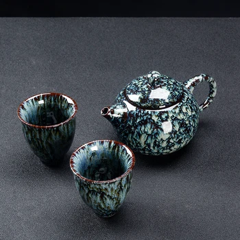 Kitajski keramični ena pot dve skodelici preproste spremenljivke glaze prenosni paket potovanja Japonski Kungfu teaware čaj čajnik set
