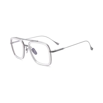 Retro Pilot Style Kvadratnih Zlitine Acetat Očala Okvirji Moški Ženske Nov Modni Optični Recept Očala Pregleden Očala