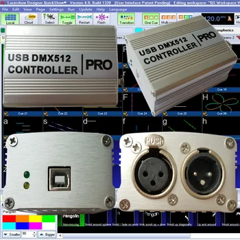 Brezplačna Dostava ENTTEC DMX Pangolin Quickshow Laser Programske opreme DMX USB 512 Signal Pretvornika Controller Pro Polje