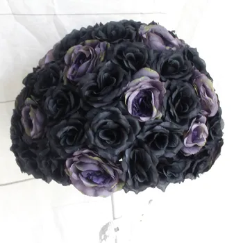 SPR tabela centerpiece cvet žogo 40 CM dia. črna umetno rose poročna cvet ozadje za stranke na trgu