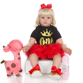 Vroče Prodajo 24 Palčni Princesa Prerojeni Malčki Punčko Krpo Telo Polnjene Novorojenčka Bebe Lutke Za Otroke je Dan Dar Soigralec Igrača