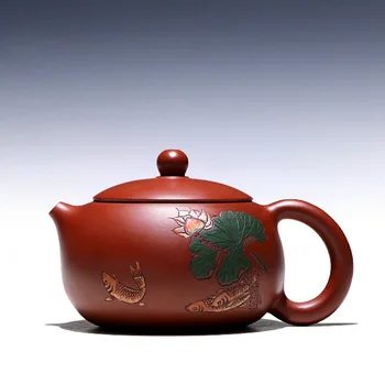 Ne, kot tudi veselje pot 】 yixing vijolično gline čajniki Wu Renlin ročno poslikane lotus listov xi shi 280 cc dahongpao