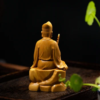 Šimšir 11 cm Ji Gong Kiparstvo Noro Menih Lesa Sedi Buda Stanje Doma Dekor