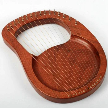 16 Niz Lesenih Liro Harfo Kovinske Strune, Mahagoni Masivnega Lesa Niz Instrument, s Tuning Ključa