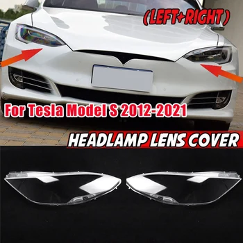 Za Tesla Model S 2012-2021 Vse Leto Avtomobilski Žarometi Pokrovček Objektiva Smerniki Lampshade Auto Prednji Luči Lupini