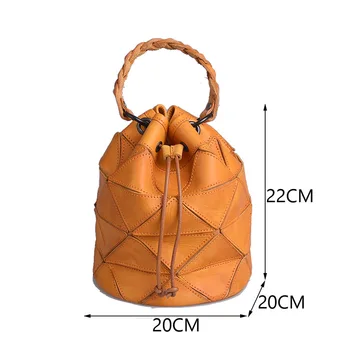 AETOO Enotni ramenski poševna span majhno vrečko, elegantne retro ročno cowhide torbici, usnje vrvico vedro vreča