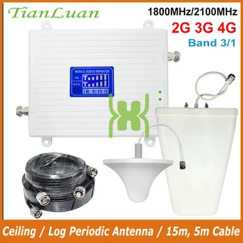 TianLuan 3G 4G 1800MHz 2100MHz Mobilni Telefon Signal Booster DCS Pas 3 LTE 1800 UMTS Band 1 2100 Mobilni Signal Repetitorja Ojačevalnik